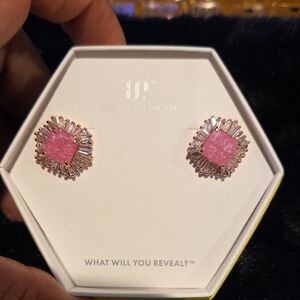 Stunning Pink and Rose Gold Stud Earrings